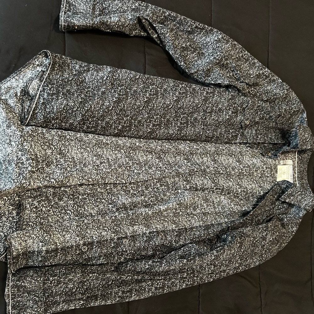 Panhandle Black and White Paisley Shirt